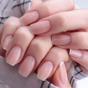 NWT - SHEIN 24pcs Short Square Press On Nails, French Tip